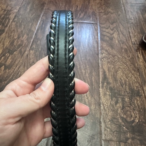 DUNDEE vintage Cowhide Black Twisted Men's Belt - Picture 2 of 4